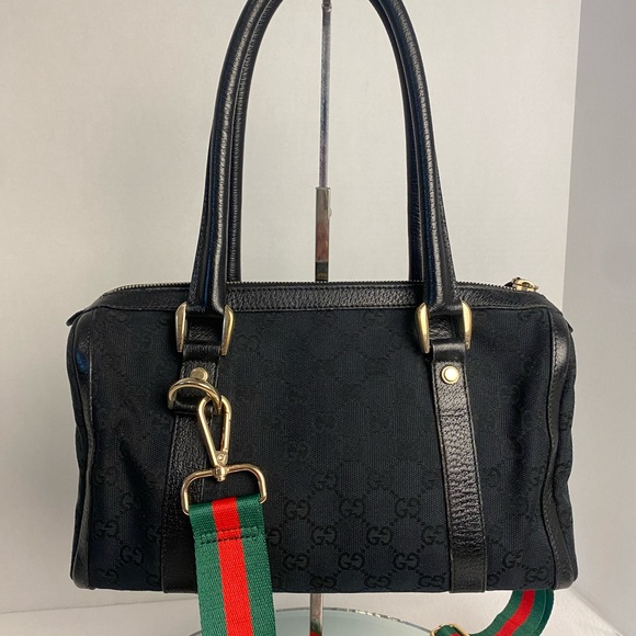 🖤GUCCI GG CANVAS BOSTON BAG BLACK🖤 - Picture 2 of 13
